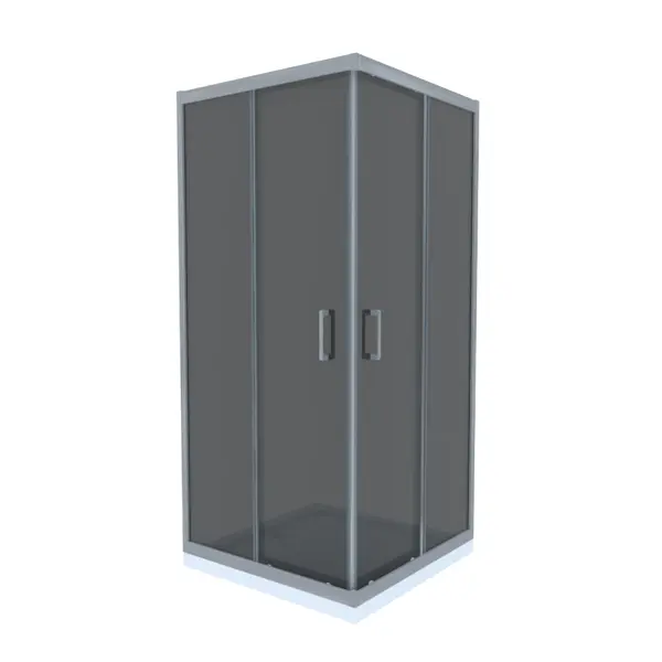 Cabina de dus simpla Celesta Titan patrata sticla fumurie 6 mm 80 x 80 x 190 cm profil crom