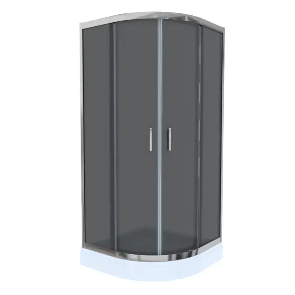 Cabina de dus simpla Celesta Titan semirotunda sticla fumurie 6 mm 80 x 80 x 190 cm profil crom