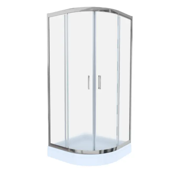 Cabina de dus simpla Celesta Titan semirotunda sticla sablata 6 mm 90 x 90 x 190 cm profil crom