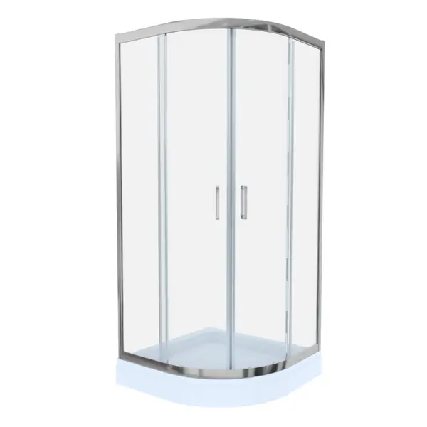 Cabina de dus simpla Celesta Titan semirotunda sticla transparenta 6 mm 90 x 90 x 190 cm profil crom