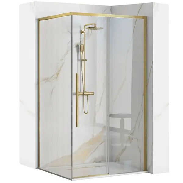 Cabina de dus SOLAR GOLD Brush 90x90 cm