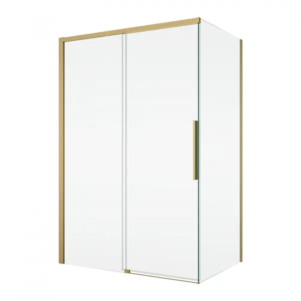 Cabina dus auriu periat 130x80 cm cu usa culisanta, grosime sticla 8 mm, tratament anticalcar, Ronal Oriana