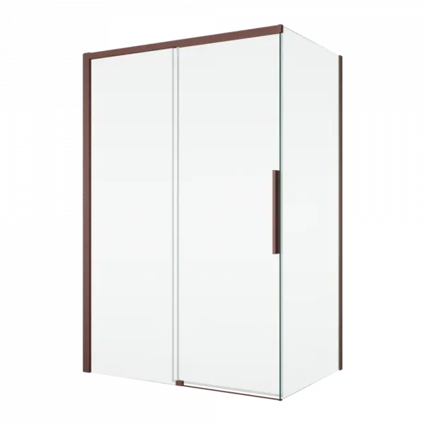 Cabina dus bordeaux metal 160x80 cm cu usa culisanta, grosime sticla 8 mm, tratament anticalcar, Ronal Oriana