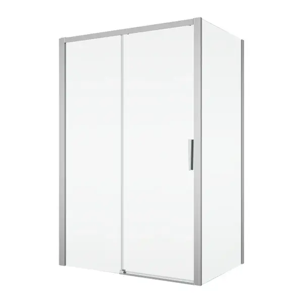 Cabina dus crom 130x100 cm, usa culisanta, grosime sticla 6 mm, tratament anticalcar, Ronal Divera