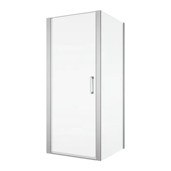 Cabina dus crom 90x90 cm cu usa pivotanta, grosime sticla 6 mm, tratament anticalcar, Ronal Divera