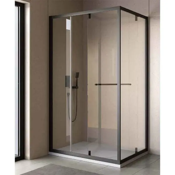 Cabina dus cu usa glisant, rotativ, 120 x 80 cm, negru mat, Kolpasan, Stellar Uni
