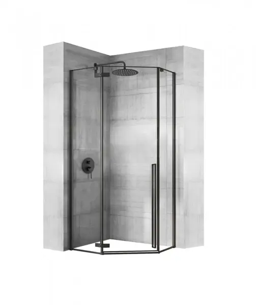 Cabina dus Diamond negru - 80x80 cm