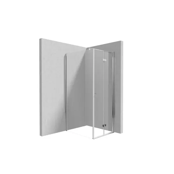Cabina dus dreptunghiulara 80x100 cm, crom cu o usa batanta si un perete fix Deante Kerria Plus