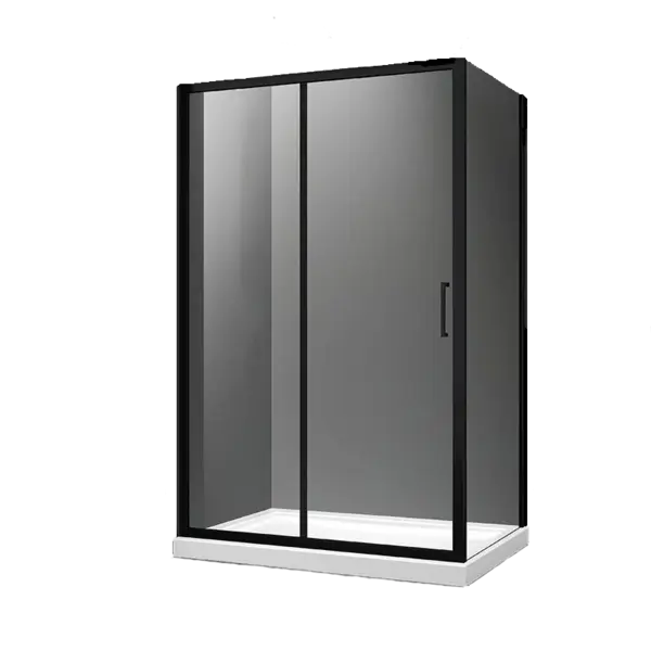 Cabina dus dreptunghiulara neagra 120x90 cm Mediterraneo, Iris Black