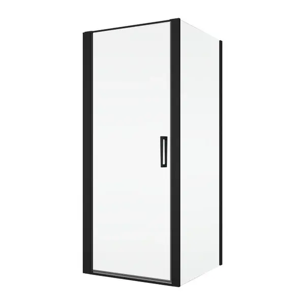 Cabina dus negru mat 100x90 cm cu usa pivotanta, grosime sticla 6 mm, tratament anticalcar, Ronal Divera