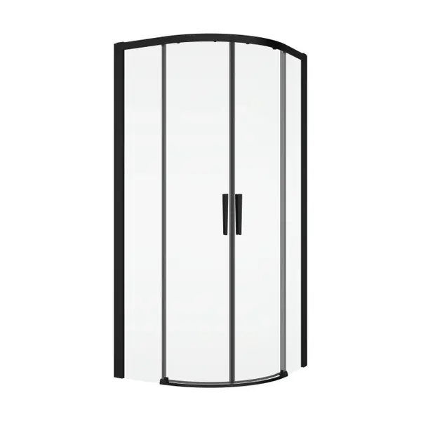 Cabina dus semirotunda, 80x80 cm, negru mat, Ronal Divera