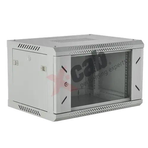 Cabinet metalic de perete 19inch Xcab S, tip rack wallmount, 6U 600x600 mm, Gri