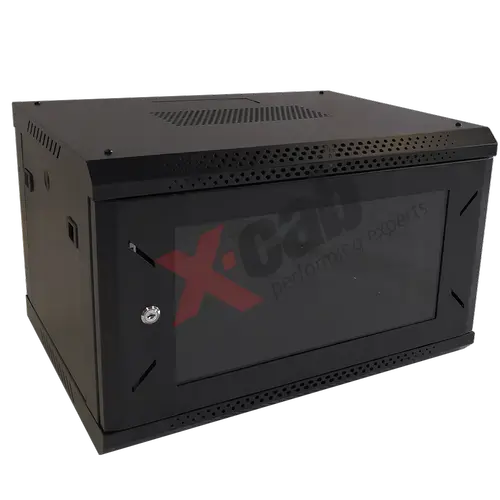 Cabinet metalic de perete 19inch Xcab S, tip rack wallmount, 9U 600x800 mm, Negru