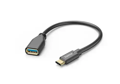 Cablu adaptor Hama 201605, USB Type-C - USB A, 150mm (Negru)