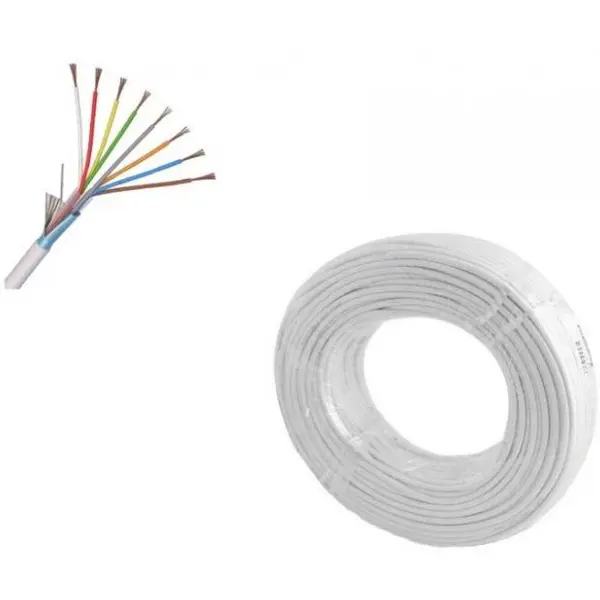 Cablu alarma 8fire cupru multifilare ecranate + fir masa 8x0,22 mm rola 100 metri TED Electric