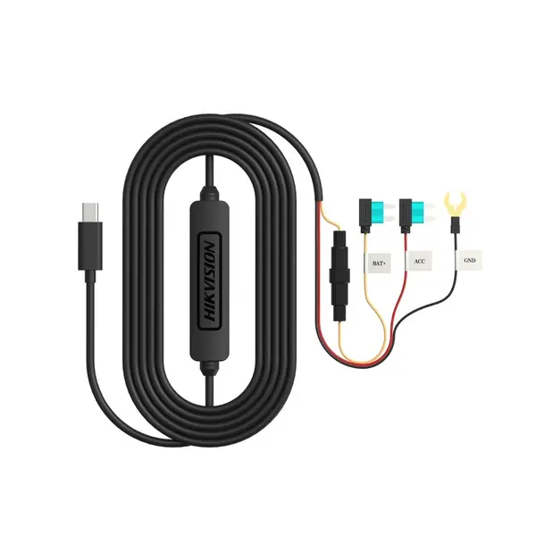 Cablu alimentare camere auto Hikvision AE-DF7351/3.8m/MICRO, 3.8m, 12–24V DC, iesire 5V, micro USB, protectie tensiune scazuta