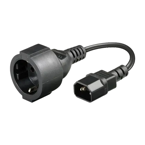 Cablu alimentare IEC320-C14 tată la Schuko mamă, 20 cm