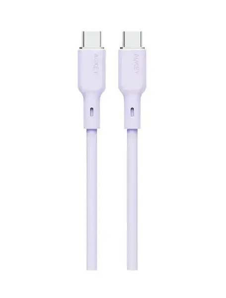 Cablu alimentare si date Aukey LLTSN1049571, USB Type-C (T) la USB Type-C (T), 1.8m, 480 Mbps, 100W, silicon (Mov)