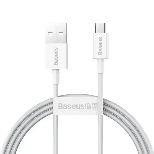 Cablu alimentare si date Baseus, Superior, Fast Charging, USB - Micro-USB 2A 1m, Alb