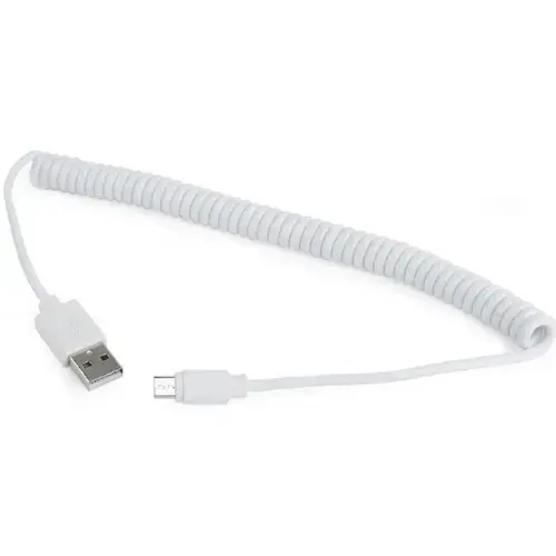 Cablu alimentare si date Gembird CC-mUSB2C-AMBM-6-W, USB 2.0 (T) la Micro-USB 2.0 (T), 1.8m, spiralat, conectori auriti, Alb