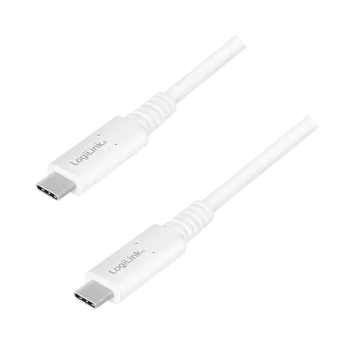 Cablu alimentare si date Logilink CU0180, USB 4 Gen3, USB Type-C la USB Type-C , UHD 8K / 60Hz 7680×4320, 0.8m, Alb