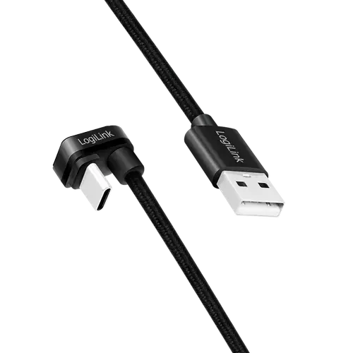 Cablu alimentare si date LOGILINK, USB 2.0 - USB Type-C (T), 180 grade, 3m, Negru