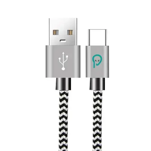Cablu alimentare si date SPACER SPDC-TYPEC-BRD-ZBR-1.0, USB 3.0 (T) la Type-C (T), 2.1A, braided, retail pack, 1m
