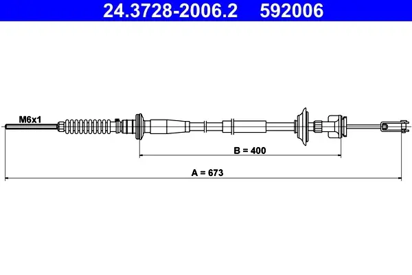 Cablu ambreiaj (673mm) potrivit SUBARU JUSTY III; SUZUKI IGNIS II 1.5 09.03-