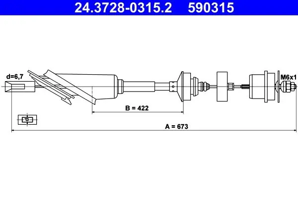 Cablu ambreiaj ATE 24.3728-0315.2