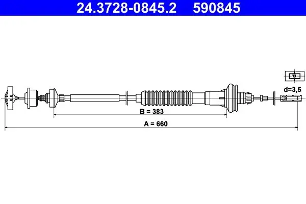 Cablu ambreiaj ATE 24.3728-0845.2