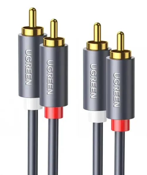 Cablu Audio 2 x RCA - 2 x RCA UGREEN AV104, 1.5m, Gri