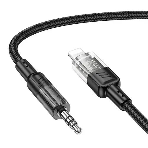 Cablu Audio 3.5mm - Lightning HOCO UPA27, 1.2m, Negru