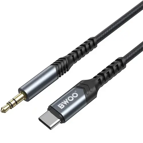 Cablu Audio BWOO BO-AUX066, USB-C - jack 3.5mm , 1.2m, Negru