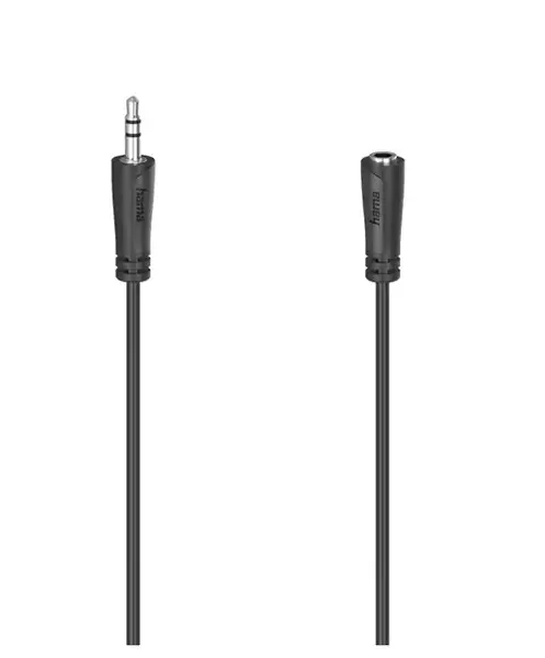 Cablu audio extensie Hama 205120, Jack 3.5mm, 3m (Negru)