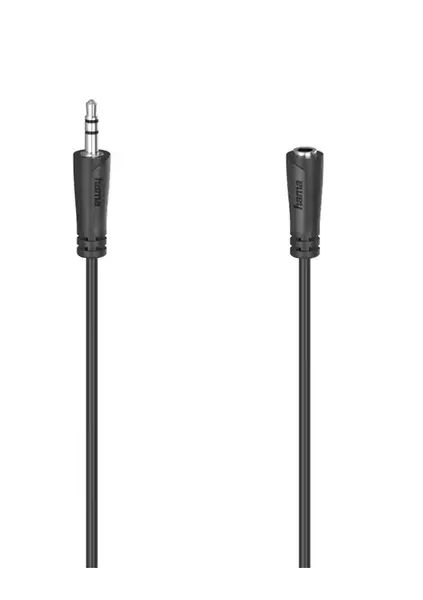 Cablu audio extensie Hama 205121, Jack 3.5mm, 5m (Negru)