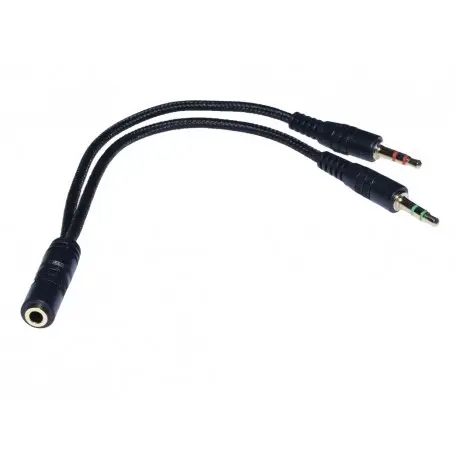 Cablu audio; JACK 3.5 T la 2 x JACK 3.5 M; 0.2m