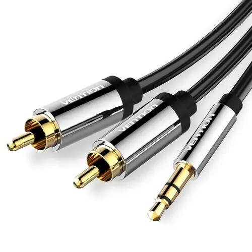 Cablu audio jack rca tata-tata, jack Stereo 3.5mm tata, metalizat, 1m, Vention