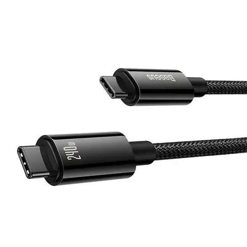 Cablu Baseus Tungsten Gold, USB Type-C, 240W, 3m (Negru)
