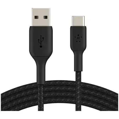 Cablu Belkin BOOST CHARGE USB-A catre USB-C, impletit, 1M, Negru