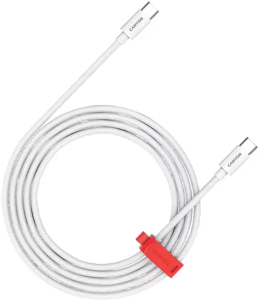 Cablu Canyon - CC60AB Braided, USB-C/USB-C, 1.2 m, alb