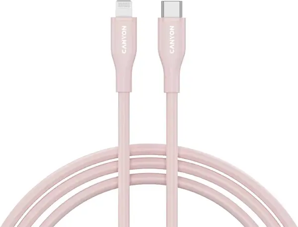 Cablu Canyon - CLNM60 C-L MFI, USB-C/Lightning, 1 m, roz