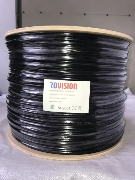 Cablu CAT5 FTP cu Sufa Cupru Solid 305m – Ecranat cu Folie de Aluminiu, Protectie UV, Conform ISO/IEC11801