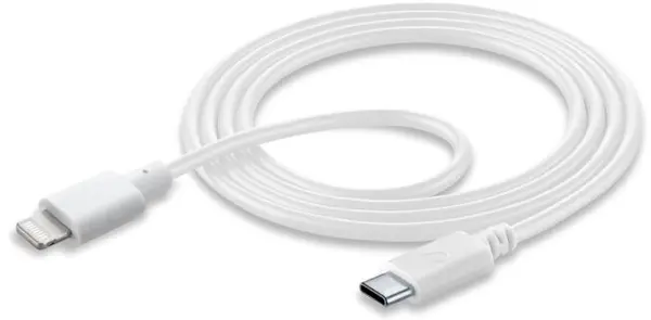 Cablu Cellularline - 5856, USB-C/Lightning, 1.2 m, alb