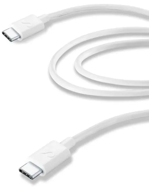 Cablu Cellularline - 6660, USB-C/USB-C, 2 m, alb