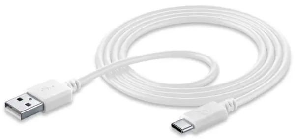 Cablu Cellularline - USB-A/USB-C, 1.2 m, alb