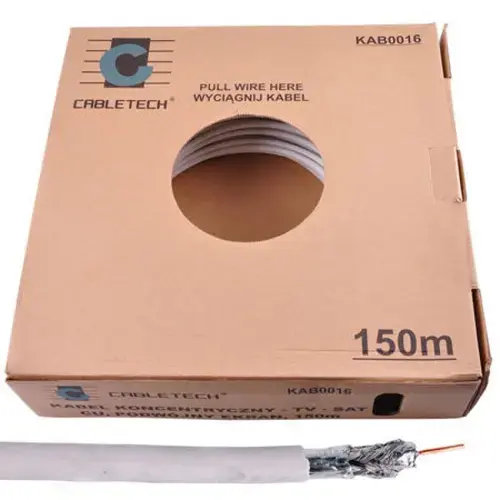 Cablu coaxial dublu ecranat Cabletech, 150 m, miez cupru