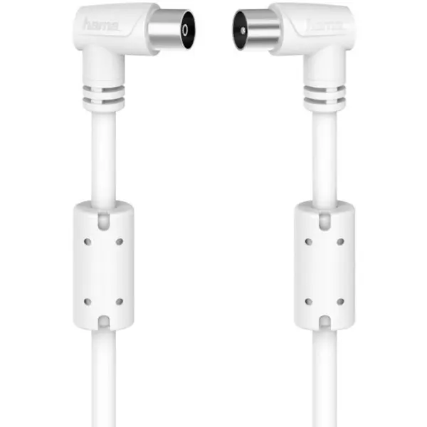 Cablu coaxial Hama 205056, Unghi 90 de grade, 1.5m, Alb