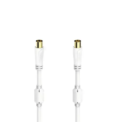 Cablu coaxial Hama 205245, 0.75m, 100 dB (Alb)