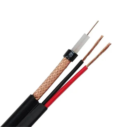 Cablu coaxial RG59 cu alimentare 2×0.75 mm², tambur 305 m, negru, TSY Cable