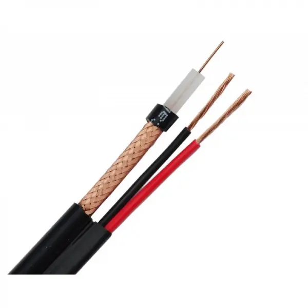 Cablu coaxial RG59 cu alimentare 2×0.75mm CCS+CCA, 60m